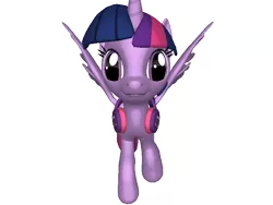 Size: 768x576 | Tagged: safe, derpibooru import, twilight sparkle, twilight sparkle (alicorn), alicorn, pony, 3d, adorkable, cute, derp, dork, female, gray background, headphones, mare, pony creator 3d, ponylumen, raised hoof, simple background, smiling, solo, spread wings, transparent background, wings