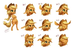 Size: 1600x1080 | Tagged: safe, artist:assasinmonkey, derpibooru import, applejack, earth pony, pony, :o, :t, angry, bipedal, covering eyes, cute, derp, expressions, eyes closed, facial expressions, female, floppy ears, frown, glare, happy, head tilt, impossibly large ears, jackabetes, looking up, mare, open mouth, puffy cheeks, raised eyebrow, sad, scrunchy face, silly, silly pony, simple background, smiling, wavy mouth, white background, wide eyes, yelling