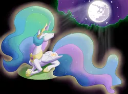 Size: 1600x1182 | Tagged: safe, artist:wigmania, derpibooru import, princess celestia, princess luna, crying, mare in the moon, moon, solo