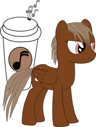 Size: 531x698 | Tagged: safe, artist:ruinedomega, derpibooru import, oc, unofficial characters only, pony, coffee, melodic, mocha, ponyscape, simple background, solo, transparent background, vector