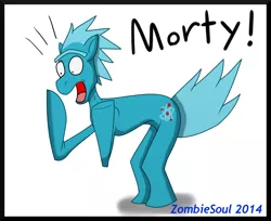 Size: 952x776 | Tagged: artist:zombiesoul, blue, derpibooru import, hilarious in hindsight, ponified, rick and morty, rick sanchez, safe, scientist, solo