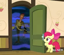 Size: 425x363 | Tagged: apple bloom, apple closet, courage the cowardly dog, derpibooru import, door, exploitable meme, king ramses, meme, return the slab, safe, somepony to watch over me