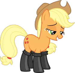 Size: 6123x6000 | Tagged: safe, artist:dasprid, derpibooru import, applejack, somepony to watch over me, absurd resolution, bedroom eyes, fireproof boots, simple background, solo, transparent background, vector