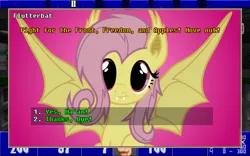 Size: 1020x637 | Tagged: safe, derpibooru import, edit, fluttershy, strife, bat pony, pony, cute, doom wad, flutterbat, obligatory pony, samsara, shyabetes, solo, vector, wide eyes