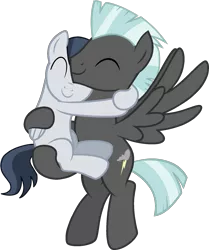 Size: 1627x1948 | Tagged: safe, artist:dreamcasterpegasus, derpibooru import, rumble, thunderlane, pegasus, pony, brothers, colt, hug, male, siblings, simple background, smiling, stallion, transparent background, vector