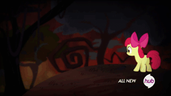 Size: 1920x1080 | Tagged: safe, derpibooru import, screencap, apple bloom, applejack, somepony to watch over me, animated, fireproof boots, ponies riding ponies