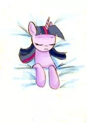 Size: 600x850 | Tagged: artist:foxinshadow, ask, ask friendly twilight, bed, dead source, derpibooru import, safe, sleeping, solo, tumblr, twilight sparkle
