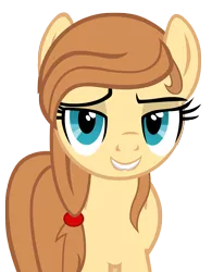 Size: 2471x3172 | Tagged: safe, artist:mrbrandonmac, derpibooru import, oc, oc:cream heart, unofficial characters only, earth pony, pony, bedroom eyes, elena, female, grin, lip bite, looking at you, mare, simple background, smiling, solo, teeth, transparent background, vector