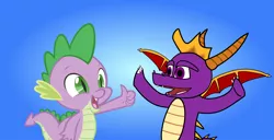 Size: 6142x3139 | Tagged: artist:spyro4287, bros pose, derpibooru import, safe, spike, spyro the dragon, the frollo show, thumbs up