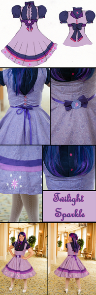 Size: 1000x3084 | Tagged: artist:antiquity-dreams, artist:sunny-as-a-flower, close-up, clothes, cosplay, custom, derpibooru import, design, dress, fashion, high heels, human, irl, irl human, photo, safe, twilight sparkle