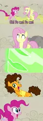 Size: 960x2699 | Tagged: a canterlot wedding, annoyed, changeling, character to character, cheese sandwich, comic, derpibooru import, doomie, edit, edited screencap, fluttershy, happy, meme, pinkie pie, safe, screencap, screencap comic, smiling, transformation