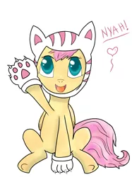 Size: 2000x2667 | Tagged: artist:fluttershy-wins, cat costume, clothes, costume, cute, derpibooru import, fluttercat, fluttershy, paw print hooves, safe, shyabetes, solo