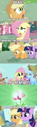 Size: 990x3336 | Tagged: amethyst star, applejack, bees my god, comic, derpibooru import, dizzy twister, edit, edited screencap, exploitable meme, fluttershy, linky, meme, orange swirl, safe, scene parody, screencap, screencap comic, seeds of truth, shoeshine, the cutie pox, truth meme, twilight sparkle