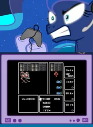 Size: 563x769 | Tagged: demonic spiders, derpibooru import, exploitable meme, final fantasy, final fantasy i, gamer luna, gamer meme, meme, nintendo entertainment system, obligatory pony, princess luna, safe, that one boss, tv meme, warmech