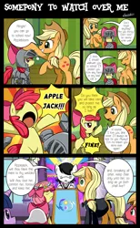 Size: 1322x2148 | Tagged: safe, artist:vavacung, derpibooru import, apple bloom, applejack, big macintosh, twilight sparkle, twilight sparkle (alicorn), alicorn, pony, somepony to watch over me, armor, bloomjack, clothes, comic, dress, engrish, female, foal bride, lesbian, mare, marriage, not creepy, shipping, suit, that escalated quickly, together forever, wedding, wedding dress