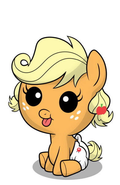 Size: 722x1107 | Tagged: safe, artist:drawponies, derpibooru import, applejack, earth pony, pony, baby, baby pony, babyjack, cute, simple background, sitting, solo, tongue out, transparent background, vector, younger