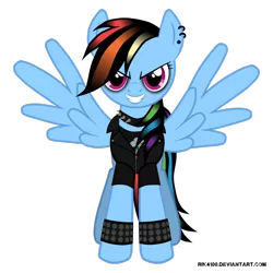 Size: 1280x1280 | Tagged: artist:rik4100, goth, looking at you, metal, rainbow dash, safe, solo
