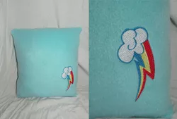 Size: 700x473 | Tagged: artist:makeshiftwings30, craft, cutie mark, derpibooru import, pillow, rainbow dash, safe