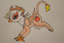 Size: 1024x683 | Tagged: safe, artist:tek314, derpibooru import, applejack, gryphon, griffonized, solo, species swap