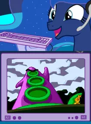 Size: 562x768 | Tagged: day of the tentacle, derpibooru import, exploitable meme, gamer luna, gamer meme, lucasarts, maniac mansion, meme, obligatory pony, princess luna, purple tentacle, safe