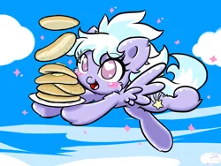 Size: 1600x1200 | Tagged: safe, artist:harthric, derpibooru import, cloudchaser, fluffy, pancakes, solo, starry eyes, wingding eyes