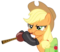 Size: 6921x6000 | Tagged: safe, artist:masem, derpibooru import, applejack, earth pony, pony, somepony to watch over me, .svg available, absurd resolution, bipedal, female, fireproof boots, flute, frown, glare, hoof hold, mare, music notes, musical instrument, puffy cheeks, saddle bag, simple background, snake charmin' flute, solo, transparent background, vector