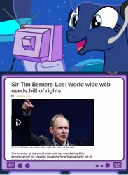 Size: 563x771 | Tagged: bbc, bbc news, derpibooru import, exploitable meme, gamer luna, internet, magna carta, meme, obligatory pony, princess luna, safe, sir tim berners-lee, tv meme