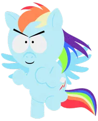 Size: 900x1108 | Tagged: artist:toonfreak, crossover, derpibooru import, rainbow dash, safe, solo, south park, style emulation