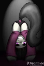 Size: 800x1200 | Tagged: artist:gamermac, derpibooru import, face down ass up, female, looking between legs, octavia melody, plot, smiling, solo, solo female, suggestive