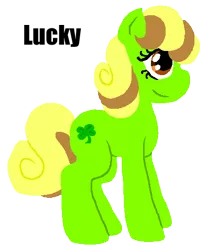 Size: 395x476 | Tagged: safe, artist:kiananuva12, derpibooru import, oc, oc:lucky, unofficial characters only, earth pony, pony, palindrome get, solo