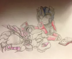 Size: 988x809 | Tagged: artist:fallenangel5414, megatron, optimus prime, ponified, safe, transformers, transformers prime