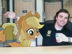 Size: 1024x768 | Tagged: acne, applejack, brony, derpibooru import, edit, fail, hover hand, human, irl, irl human, photo, pimple, safe, why