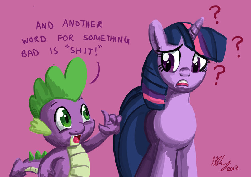 Size: 1024x722 | Tagged: artist:projectzuel, derpibooru import, question mark, safe, spike, twilight sparkle, vulgar