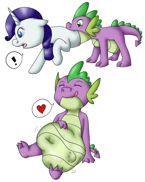 Size: 800x1000 | Tagged: questionable, artist:emeraldfur, derpibooru import, rarity, spike, belly, dragons eating horses, fetish, licking, licking lips, rariprey, rarity is a marshmallow, spipred, tongue out, vore