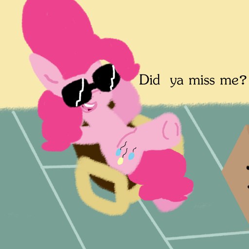 Size: 512x512 | Tagged: artist:hattsy, chair, crayon, pinkie pie, safe, sitting, solo