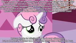 Size: 1280x720 | Tagged: butters stotch, caption, edit, edited screencap, goth, image macro, meme, paraphrase, quote, sad, screencap, solo, south park, suggestive, sweetie belle, vulgar