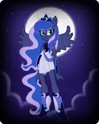 Size: 798x1000 | Tagged: safe, artist:nightmarelunafan, derpibooru import, princess luna, equestria girls, alternate design, solo, vice principal luna