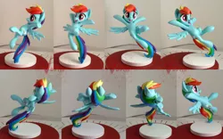 Size: 2558x1600 | Tagged: safe, artist:viistar, derpibooru import, rainbow dash, custom, cute, dashabetes, figurine, happy