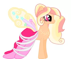 Size: 881x732 | Tagged: safe, artist:mlploverandsoniclover, derpibooru import, oc, unofficial characters only, angel pony, clothes, dots, dress, gen 3 wings, request, solo
