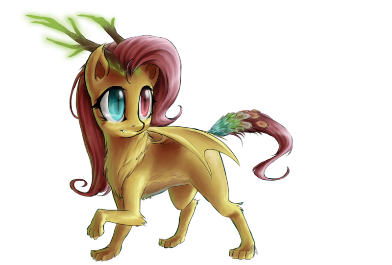 Size: 1569x1061 | Tagged: safe, artist:rouletteobsidian, derpibooru import, fluttershy, solo, species swap