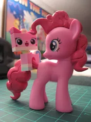 Size: 1280x1707 | Tagged: brushable, crossover, custom, derpibooru import, irl, lego, photo, pinkie pie, safe, the lego movie, toy, unikitty