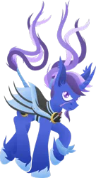 Size: 658x1212 | Tagged: safe, artist:pajama-ham, derpibooru import, oc, oc:azure night, unofficial characters only, pony, unicorn, armor, guard, mystic pony, royal guard, scar, simple background, solo, transparent background