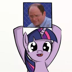 Size: 500x500 | Tagged: costanza face, derpibooru import, george costanza, ishygddt, reaction image, safe, seinfeld, twilight sparkle