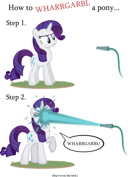 Size: 3850x5315 | Tagged: dead source, safe, artist:jittery-the-dragon, derpibooru import, rarity, pony, unicorn, annoyed, eyes closed, female, frown, glare, hose, mare, open mouth, pointless pony tips, raised hoof, simple background, transparent background, vector, water, wharrgarbl