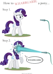 Size: 3850x5315 | Tagged: dead source, safe, artist:jittery-the-dragon, derpibooru import, rarity, pony, unicorn, annoyed, eyes closed, female, frown, glare, hose, mare, open mouth, pointless pony tips, raised hoof, simple background, transparent background, vector, water, wharrgarbl