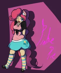 Size: 1250x1500 | Tagged: safe, artist:ofthevirtus, derpibooru import, pinkie pie, human, eared humanization, humanized, solo, tailed humanization