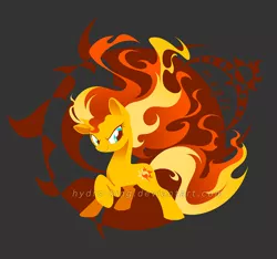 Size: 800x750 | Tagged: safe, artist:hydro-king, derpibooru import, sunset shimmer, pony, unicorn, catasterism, evil grin, fiery shimmer, fire, fire tail, fireball, mane of fire, raised hoof, rapidash shimmer, smiling, smirk, solo, sun, sunshine shimmer