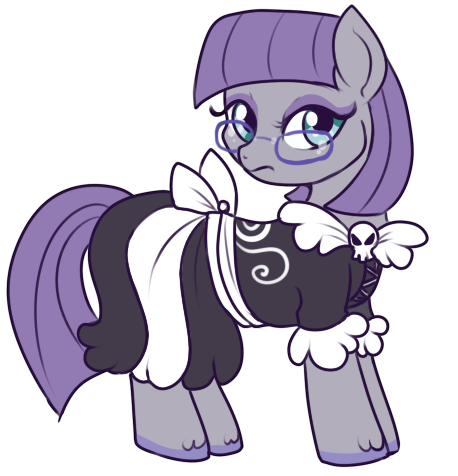 Size: 458x476 | Tagged: artist:lulubell, clothes, derpibooru import, dress, glasses, maud pie, safe, simple background, solo, transparent background