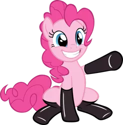 Size: 887x901 | Tagged: safe, artist:rattipack, derpibooru import, pinkie pie, fireproof boots, kinkie pie, simple background, solo, transparent background, vector