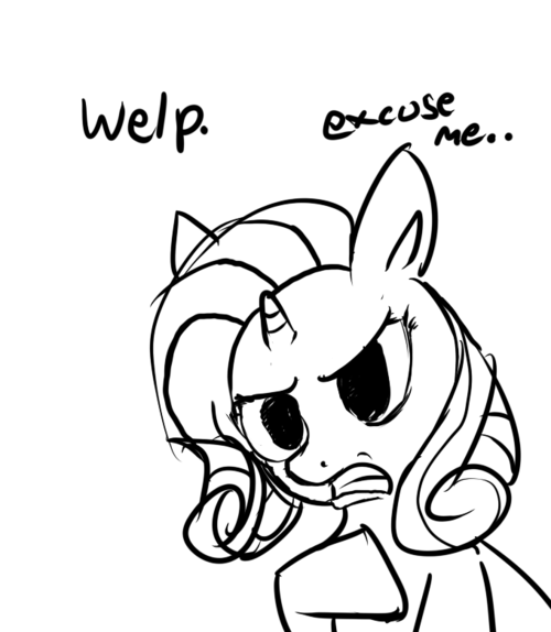 Size: 500x574 | Tagged: artist:moonblizzard, ask, derpibooru import, monochrome, rarity, rarity answers, safe, solo, tumblr